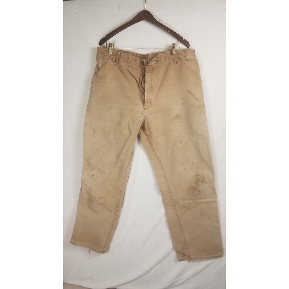 Carhartt B11 BRN Work Pants Mens 40x32 Brown Fair Vintage Distressed Duck Canvas